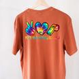 Peace Love Physical Education Tie Dye Sports PE Teacher Women's Comfort Colors T-Shirt Back Print Yam