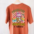Phonemes Graphemes Caffeine Back To School Reading Teacher Women's Comfort Colors T-Shirt Back Print Yam