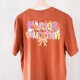 Physical Education Halloween Bow Checkered Teacher Ghost PE Women's Comfort Colors T-Shirt Back Print Yam