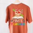 Pirate Teacher Halloween Skull Adult Women's Comfort Colors T-Shirt Back Print Yam