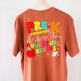 Pre-k Where The Adventure Begins First Day Of Prek Teacher Women's Comfort Colors T-Shirt Back Print Yam Pre-k Where The Adventure Begins First Day Of Prek Teacher Women's Comfort Colors T-Shirt Back Print Yam