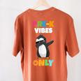 Pre-K Vibes Only Penguin Teachers Kids Back To School Women's Comfort Colors T-Shirt Back Print Yam