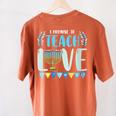I Promise To Teach Love Hanukkah Chanukah Jewish Teacher Women's Comfort Colors T-Shirt Back Print Yam I Promise To Teach Love Hanukkah Chanukah Jewish Teacher Women's Comfort Colors T-Shirt Back Print Yam