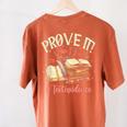 Prove It Reading Teacher Text Evidence Book Lover Student Women's Comfort Colors T-Shirt Back Print Yam