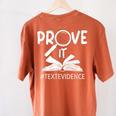 Prove It Text Evidences Reading Teacher First Day Of School Women's Comfort Colors T-Shirt Back Print Yam