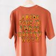 Pumpkin ABC Halloween Alphabet Costume School Teacher Kids Women's Comfort Colors T-Shirt Back Print Yam