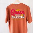 Queen Of The Classroom Teacher Women's Comfort Colors T-Shirt Back Print Yam Queen Of The Classroom Teacher Women's Comfort Colors T-Shirt Back Print Yam