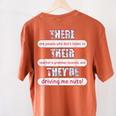 There Their They'Re Teacher English Grammar Police Women's Comfort Colors T-Shirt Back Print Yam There Their They'Re Teacher English Grammar Police Women's Comfort Colors T-Shirt Back Print Yam