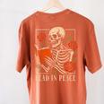 Read In Peace Skeleton Reading Book Halloween Teacher Women's Comfort Colors T-Shirt Back Print Yam Read In Peace Skeleton Reading Book Halloween Teacher Women's Comfort Colors T-Shirt Back Print Yam
