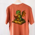 Reading Dragon Shirt For Bookish Teacher Librarian Bookworm Women's Comfort Colors T-Shirt Back Print Yam Reading Dragon Shirt For Bookish Teacher Librarian Bookworm Women's Comfort Colors T-Shirt Back Print Yam