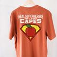Real Superheroes Don't Wear Capes Teacher Shirt Teaching Te Women's Comfort Colors T-Shirt Back Print Yam Real Superheroes Don't Wear Capes Teacher Shirt Teaching Te Women's Comfort Colors T-Shirt Back Print Yam