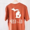 Red For Ed Michigan Teacher Public Education Women's Comfort Colors T-Shirt Back Print Yam Red For Ed Michigan Teacher Public Education Women's Comfort Colors T-Shirt Back Print Yam
