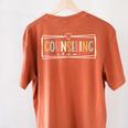 Retro Counseling Crew Counselor Teacher Appreciation Women's Comfort Colors T-Shirt Back Print Yam Retro Counseling Crew Counselor Teacher Appreciation Women's Comfort Colors T-Shirt Back Print Yam