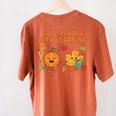 Retro Fall In Love With Learning Autumn Pumpkin Teacher Women's Comfort Colors T-Shirt Back Print Yam Retro Fall In Love With Learning Autumn Pumpkin Teacher Women's Comfort Colors T-Shirt Back Print Yam