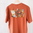 Retro Grovvy Coffee Teach Repeat Teacher Women's Comfort Colors T-Shirt Back Print Yam Retro Grovvy Coffee Teach Repeat Teacher Women's Comfort Colors T-Shirt Back Print Yam