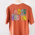 Retro Kindergarten Dream Team Back To School Teacher Kids Women's Comfort Colors T-Shirt Back Print Yam