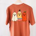 Retro Pencil Ghost Boo Spooky Teacher Halloween Costume Women's Comfort Colors T-Shirt Back Print Yam