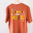 Retro Thankful For Music Floral Music Teacher Thanksgiving Men Women Women's Comfort Colors T-Shirt Back Print Yam
