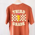 Retro Third Grade Teacher Lightning Bolt Pencil Teacher Kids Women's Comfort Colors T-Shirt Back Print Yam