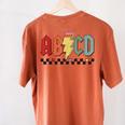 Rock Abcd Back To School Abcd Preschool Teacher Appreciation Women's Comfort Colors T-Shirt Back Print Yam