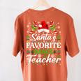 Santa's Favorite Dance Teacher Shirt Christmas Pajama Women's Comfort Colors T-Shirt Back Print Yam Santa's Favorite Dance Teacher Shirt Christmas Pajama Women's Comfort Colors T-Shirt Back Print Yam
