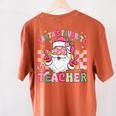 Santa's Favorite Teacher Groovy Christmas Teacher Boys Girls Women's Comfort Colors T-Shirt Back Print Yam Santa's Favorite Teacher Groovy Christmas Teacher Boys Girls Women's Comfort Colors T-Shirt Back Print Yam