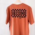 Second Grade Checkered Teacher 1st Day Back To School Women Women's Comfort Colors T-Shirt Back Print Yam