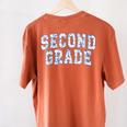 Second Grade Floral Blue Back To School 2nd Grade Teacher Women's Comfort Colors T-Shirt Back Print Yam Second Grade Floral Blue Back To School 2nd Grade Teacher Women's Comfort Colors T-Shirt Back Print Yam