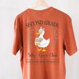 Second Grade Silly Goose Club For Teacher Or Student Women's Comfort Colors T-Shirt Back Print Yam