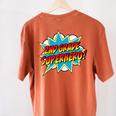 Second Grade Superhero Teacher Student 2nd Grade Comic Retro Women's Comfort Colors T-Shirt Back Print Yam