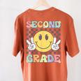 Second Grade Teachers Boys Girls Smile Face 2nd Grade Team Women's Comfort Colors T-Shirt Back Print Yam