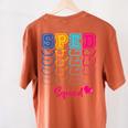 SPED Squad Proud Special Education Para Teacher Colorful Women's Comfort Colors T-Shirt Back Print Yam