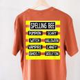 Spelling Bee Pun Halloween Costume For Teachers Women's Comfort Colors T-Shirt Back Print Yam