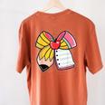 Student Teacher Coquette Bow Pencil Back To School First Day Women's Comfort Colors T-Shirt Back Print Yam