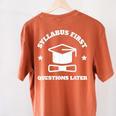 SYLLABUS PROFESSOR TEACHER Women's Comfort Colors T-Shirt Back Print Yam SYLLABUS PROFESSOR TEACHER Women's Comfort Colors T-Shirt Back Print Yam