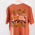 I Teach The Coolest Pumpkins In The Patch Teacher Halloween Women's Comfort Colors T-Shirt Back Print Yam