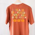 I Teach The Cutest Pumpkins In The Patch Fall Season Teacher Women's Comfort Colors T-Shirt Back Print Yam I Teach The Cutest Pumpkins In The Patch Fall Season Teacher Women's Comfort Colors T-Shirt Back Print Yam