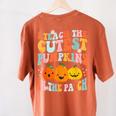 I Teach The Cutest Pumpkins In The Patch Teacher Women's Comfort Colors T-Shirt Back Print Yam
