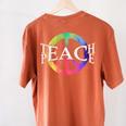 Teach Peace For Teachers And Educators Counselor Women's Comfort Colors T-Shirt Back Print Yam Teach Peace For Teachers And Educators Counselor Women's Comfort Colors T-Shirt Back Print Yam