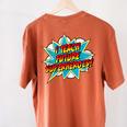 I Teach Superheroes Retro Comic Super Teacher Graphic Women's Comfort Colors T-Shirt Back Print Yam I Teach Superheroes Retro Comic Super Teacher Graphic Women's Comfort Colors T-Shirt Back Print Yam