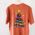 Teacher Crayon Christmas Tree Lights Student School Xmas Women's Comfort Colors T-Shirt Back Print Yam