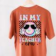 In My Teacher Era Groovy Tie Dye Back To School Cute Teacher Women's Comfort Colors T-Shirt Back Print Yam