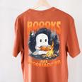 Teacher Halloween Ghost Reading Book Animal Boooks Are Women's Comfort Colors T-Shirt Back Print Yam Teacher Halloween Ghost Reading Book Animal Boooks Are Women's Comfort Colors T-Shirt Back Print Yam