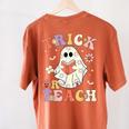 Teacher Halloween Trick Or Teach Floral Ghost Women's Comfort Colors T-Shirt Back Print Yam Teacher Halloween Trick Or Teach Floral Ghost Women's Comfort Colors T-Shirt Back Print Yam