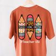Teacher Life Teach Love Inspire Pencils Inspirational Women Women's Comfort Colors T-Shirt Back Print Yam Teacher Life Teach Love Inspire Pencils Inspirational Women Women's Comfort Colors T-Shirt Back Print Yam