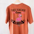 This Teacher Loves Her Flock Cute Flamingo Teacher Women's Comfort Colors T-Shirt Back Print Yam This Teacher Loves Her Flock Cute Flamingo Teacher Women's Comfort Colors T-Shirt Back Print Yam