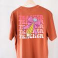 Teacher Pencil Back To School Groovy Pink Teacher First Day Women's Comfort Colors T-Shirt Back Print Yam Teacher Pencil Back To School Groovy Pink Teacher First Day Women's Comfort Colors T-Shirt Back Print Yam