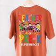 Teacher Of Pre K Superheroes Teacher New School Year Men Women Women's Comfort Colors T-Shirt Back Print Yam