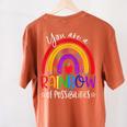 Teacher You Are a Rainbow Of Possibilities Funny Women's Comfort Colors T-Shirt Back Print Yam