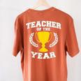Teacher Of The Year For Men Women Women's Comfort Colors T-Shirt Back Print Yam Teacher Of The Year For Men Women Women's Comfort Colors T-Shirt Back Print Yam